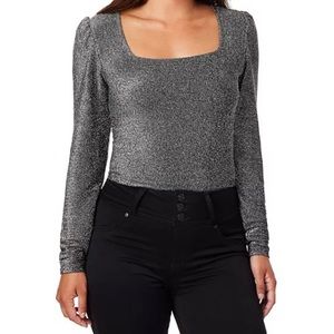 H&M Sparkle Silver Long Sleeve Top